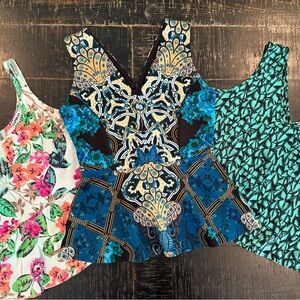 Set of 3!! Floral and Geometric Patterned Women's Tops. Express, NY&Co, WAYF
